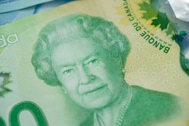 Makro, Kanada 'nın 20 dolarlık banknotunu portreyle kapat. Toronto, Kanada - 18 Eylül 2025.