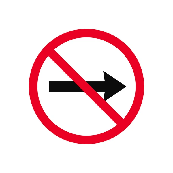 Sağa Dönmek Yasaktır Trafik Şareti Yok Vektör Grafikler