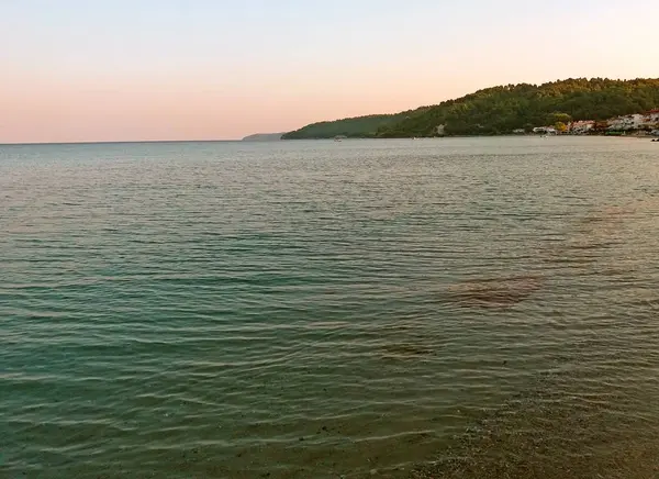 Mediterranean Sea in the morning, in Greece. risen — Stock Photo, Image