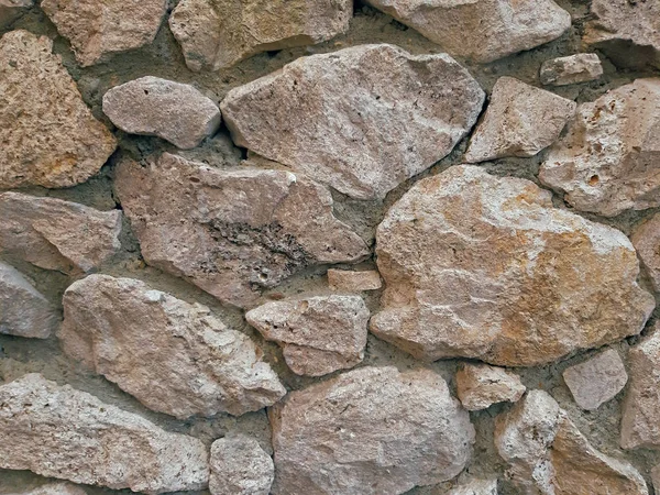 Szép Szép Kőből Épült Kerítés Fal Közelről — Stock Fotó
