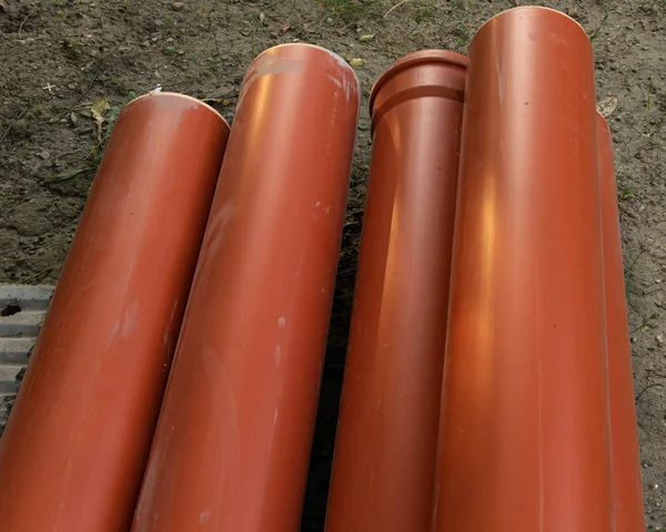Some water sewer pipes. Sanitary installation concept