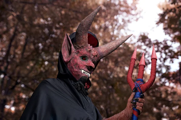 Дьявол Темном Лесу Хэллоуин — стоковое фото