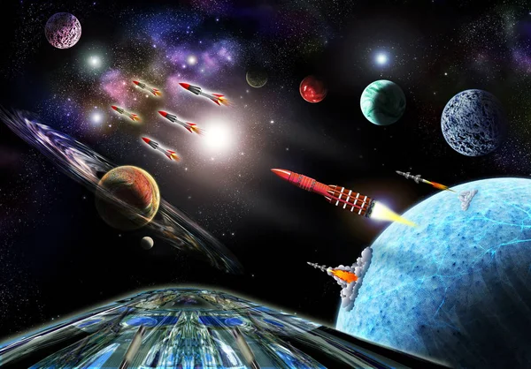 Fogalma tér háború. Galaktikus támadás — Stock Fotó