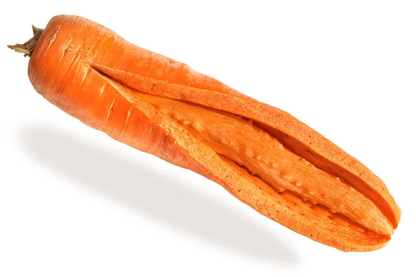 Fresh big red carrot sliced on an isolated white background. — Stock Photo, Image