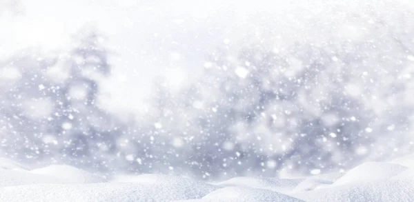 Winter Forest Background Heavy Snow Snowdrift Background Abstract Blurred Background — Stock Photo, Image