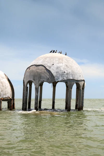 Cielo Azul Sobre Las Ruinas Cúpula Del Cabo Romano Costa — Foto de Stock