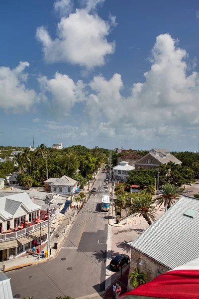 Vista Aérea Ciudad Vieja Parte Key West Florida Con Océano —  Fotos de Stock