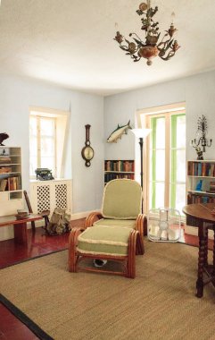 Key West, Florida, ABD - 1 Eylül 2018: Yazma office Key West, Florida Ernest Hemingway evinde. Editoryal kullanım için.