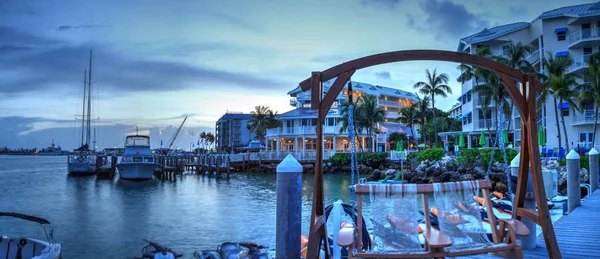 Key West Florida Septiembre 2018 Vista Mar Desde Banco Muelle —  Fotos de Stock