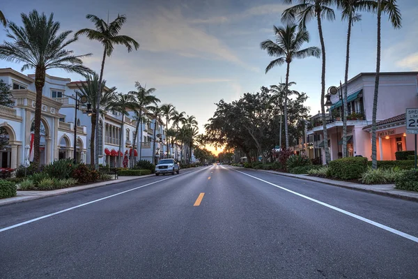 Napoli Florida Usa Settembre 2018 Alba Sui Negozi Lungo 5Th — Foto Stock