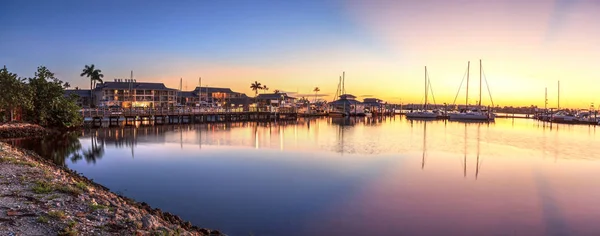 Neapol Florida Usa Září 2018 Východ Slunce Nad Neapolským Přístavem — Stock fotografie