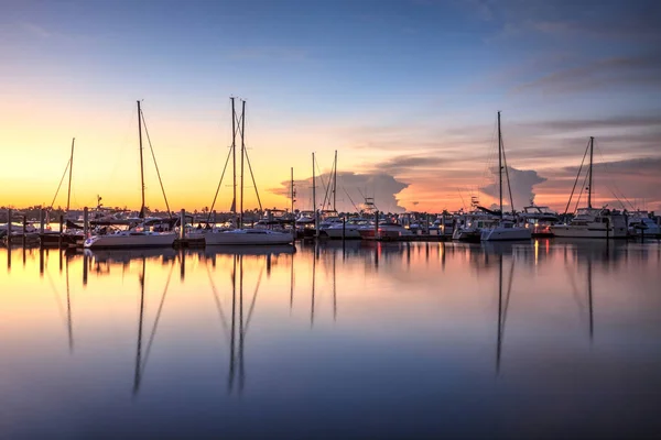 Alba Tranquillo Porto Nella Vecchia Napoli Florida Durante Estate — Foto Stock