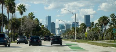 Otoyol manzarası, Miami, Florida şehir kalın