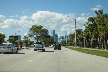 Otoyol manzarası, Miami, Florida şehir kalın