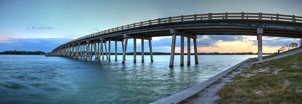 Sunset Bridge Estero Boulevard Crossing New Pass Estero Bay Bonita — Stock Photo, Image