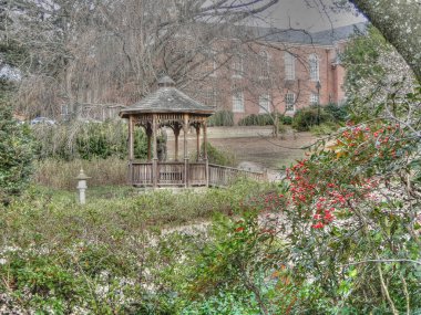 Wake Forest, North Carolina, Amerika Birleşik Devletleri - 21 Kasım 2012: Tarihi binalar ve bahçeleri Güneydoğu Baptist teolojik seminer Wake Forest, Kuzey Karolina.