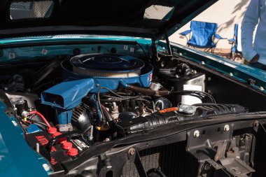 Mavi 1969 Ford Shelby Mustang 32 Yıllık Napoli Depo Cl at