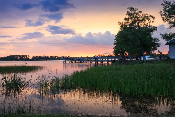 Napnyugta Sugden regionális Park felett Nápoly, Florida — Stock Fotó