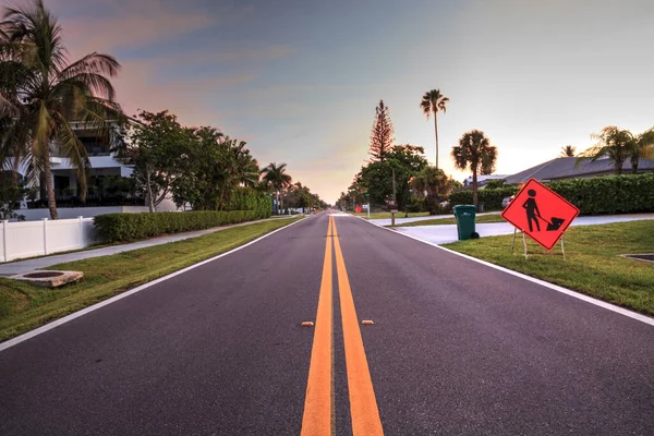 Bouwbord Aan Zijkant Van Vanderbilt Drive Napels Park Napels Florida — Stockfoto