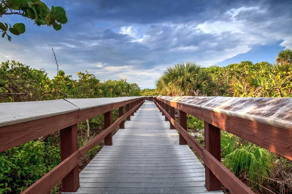 Boardwalk Conduce Arena Blanca Barefoot Beach Bonita Springs Florida — Foto de Stock