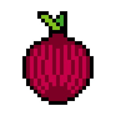 Beyaz arkaplanda izole edilmiş piksel resimli kırmızı soğan