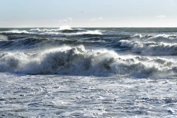Storm Die Tyrreense Kust Middellandse Zee Treft — Stockfoto