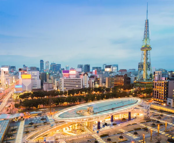 Nagoya Japan Skyline Van Stad Met Nagoya Tower Twilight Time — Stockfoto