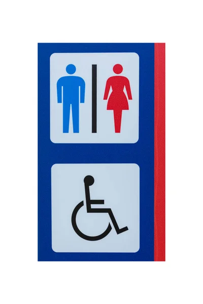 Toilet Sign Men Women Cripple Isolated White Background Object Clipping — Stock Photo, Image