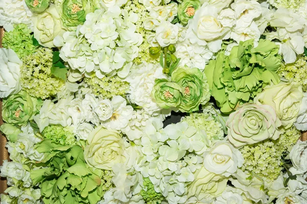 Nádherné Zelené Umělé Květiny Květiny Dekorace — Stock fotografie