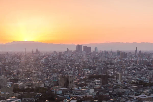 Nagoya Stadsbilden Och Skyskrapan Med Vacker Himmel Twilight Tid — Stockfoto