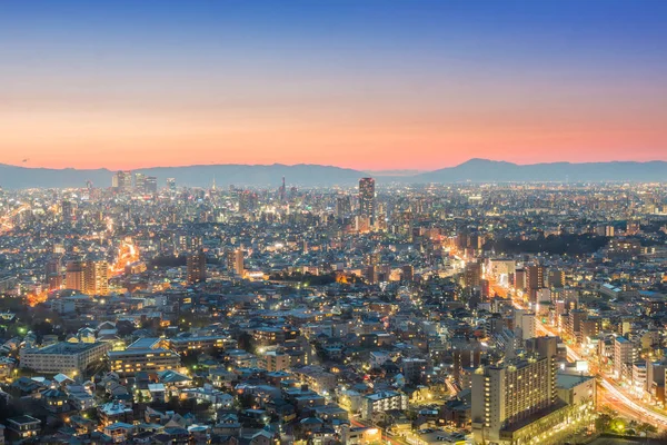 Paysage Urbain Nagoya Gratte Ciel Avec Beau Ciel Crépuscule — Photo