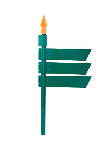 白い背景に分離された空白の方向緑色の標識 クリッピング パスを持つオブジェクト — ストック写真
