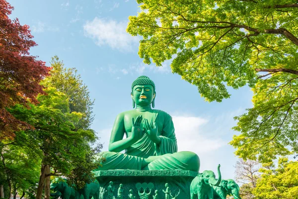 The great Buddha of Nagoya with tranquil place in green forest.