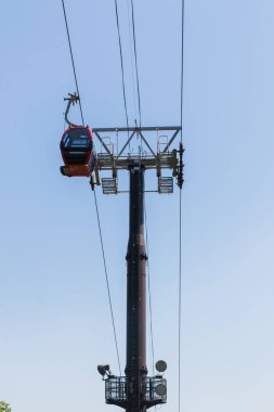 Dağ veya teleferik kullanımı üzerinde teleferiğe Kobe Cityscape bakış açısı almak için.