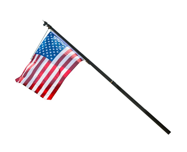 Αμερικάνικη Σημαία Απομονωμένη Λευκό Φόντο Αντικείμενο Διαδρομή Αποκοπής — Φωτογραφία Αρχείου