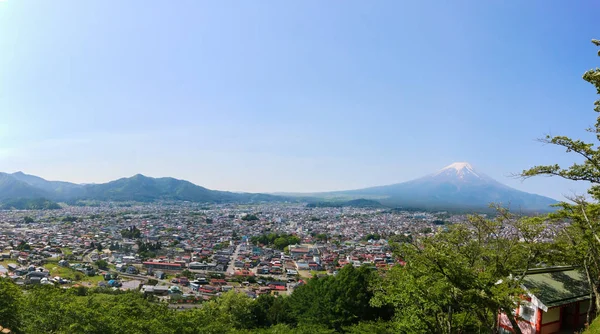 Panorama Fuji Fujiyoshida Gród Lato Yamanashi Japonia — Zdjęcie stockowe