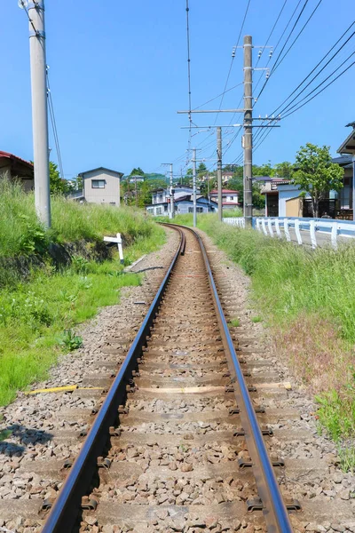 Einzelne Eisenbahn Ländlichen Raum Für Den Transport — Stockfoto