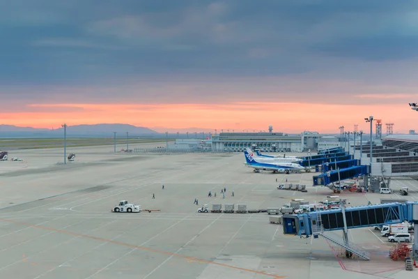 Айті Японія Червня 2016 Ana Літак Міжнародному Аеропорті Тюбу Японія — стокове фото