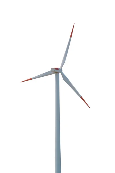 白地に隔離された風力タービンのエネルギー環境 — ストック写真