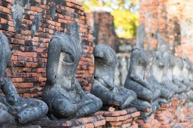 Ayutthaya tarihi Parkı Ayutthaya eski şehir harabeleri, Wat Chaiwatthanaram kapsar. Phra Nakhon Si Ayutthaya Province, Tayland.