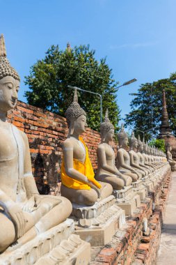 Ayutthaya Historical Park, Ayutthaya eski şehir, Wat Yai Chai Mongkon kalıntıları kapsar. Phra Nakhon Si Ayutthaya Province, Tayland