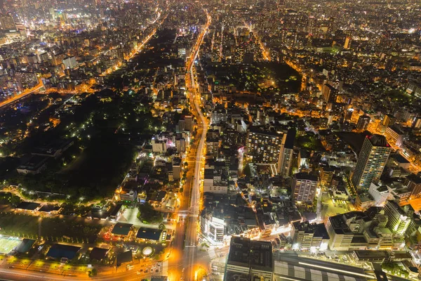 Paysage Urbain Osaka Belle Vue Nocturne Des Quartiers Shinsekai Tennoji — Photo