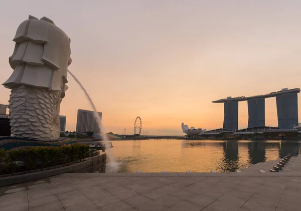 Singapore Cityscape View Business District Marina Bay Skyline Sunrise Singapore — Stock Photo, Image