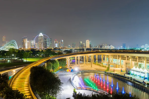 Stadsbilden Singapore Stadssilhuetten Singapore Affärsdistrikt Twilight Himlen Och Vacker Natt — Stockfoto