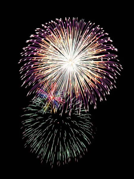 Fuochi Artificio Illuminano Cielo Fuochi Artificio Celebrazione Capodanno Spazio Copia — Foto Stock