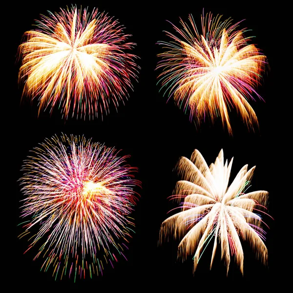 Raccolta Fuochi Artificio Bellissimi Molti Fuochi Artificio Fuochi Artificio Illuminano — Foto Stock