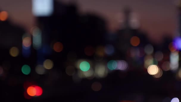 Fundo Blur Bokeh Tráfego Cidade Noite Japão — Vídeo de Stock