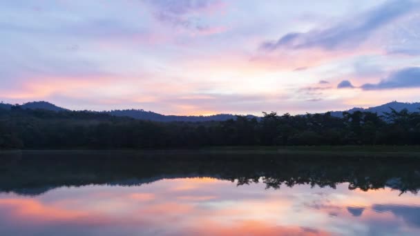 Time Lapse Nature Pittoresque Lac Tropical Avec Ciel Bleu Nuages — Video