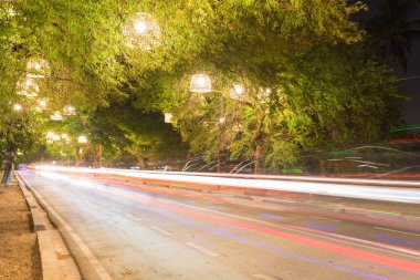 Ayutthaya gece güzel Aydınlatma ile festival ışık,