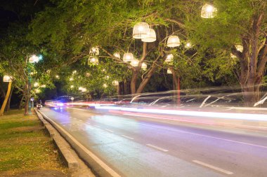 Ayutthaya gece güzel Aydınlatma ile festival ışık,